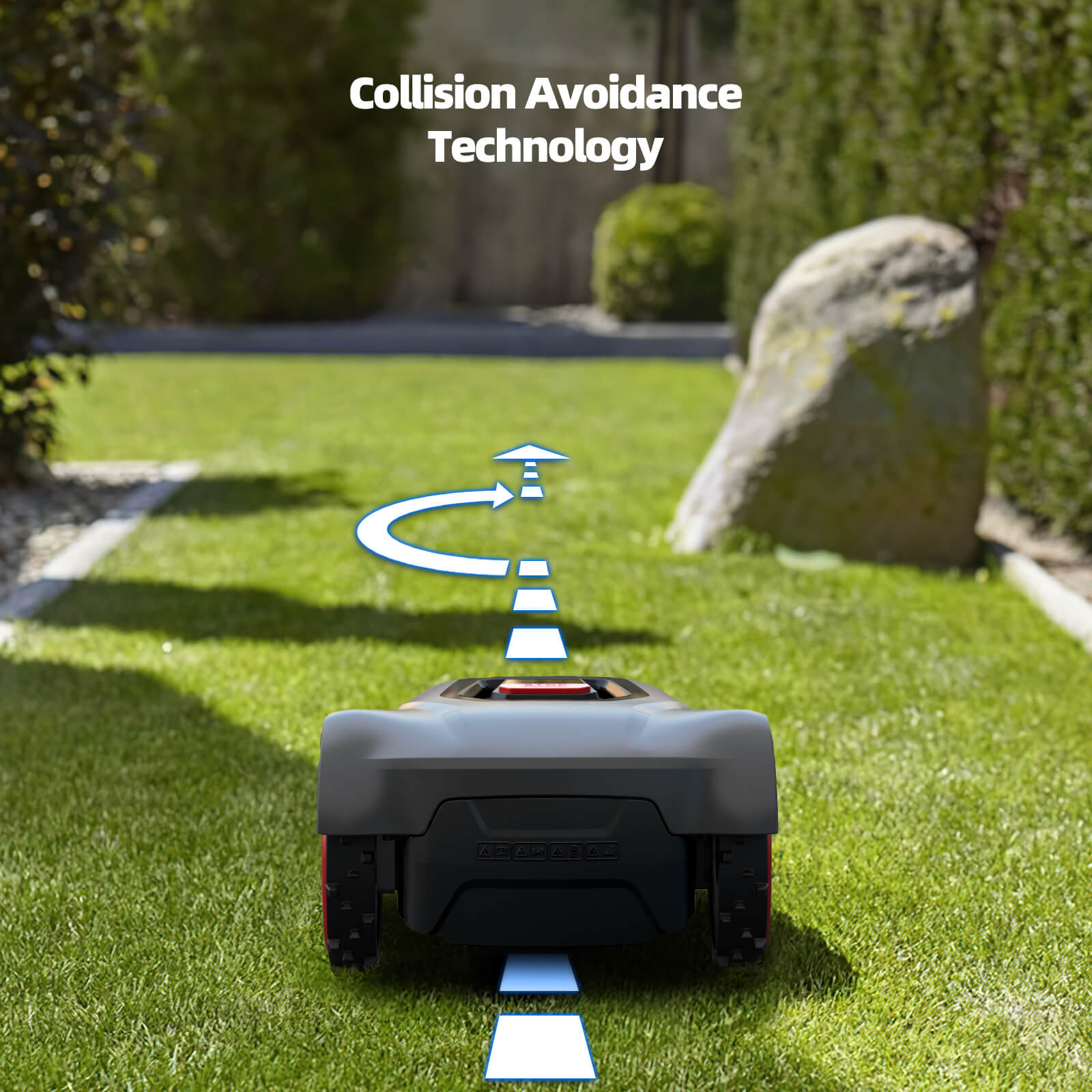 Smonet RLM1000 Electric Lawn Mower-Collision Avoidance Technology