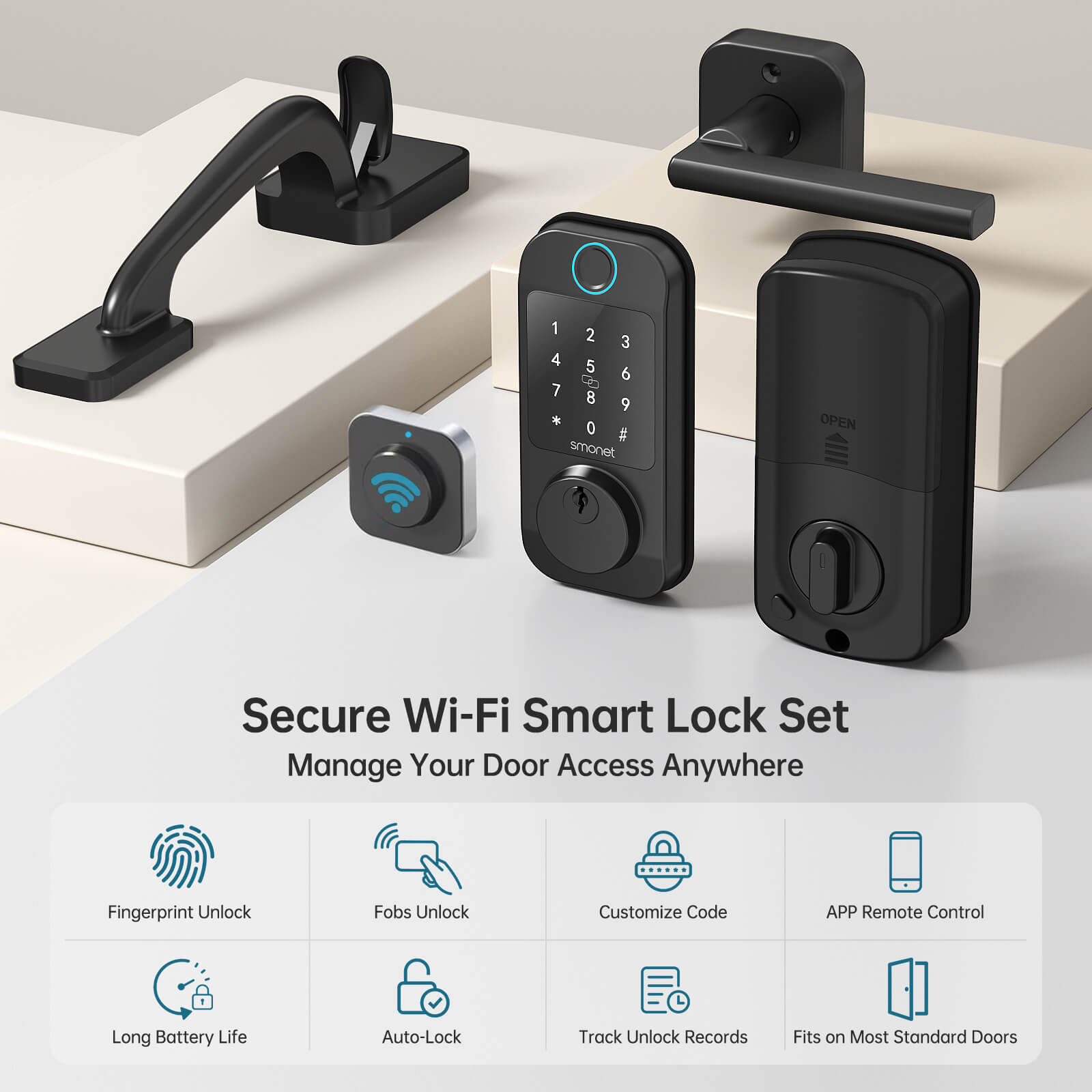 SMONET M6 Fingerprint WiFi Smart Locks