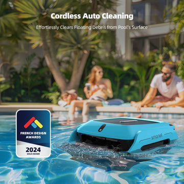 Smonet SR5 robotic pool skimmer-Cordless Auto Cleaning,Effortlessly Clears Floating Debris from Pool's Surface